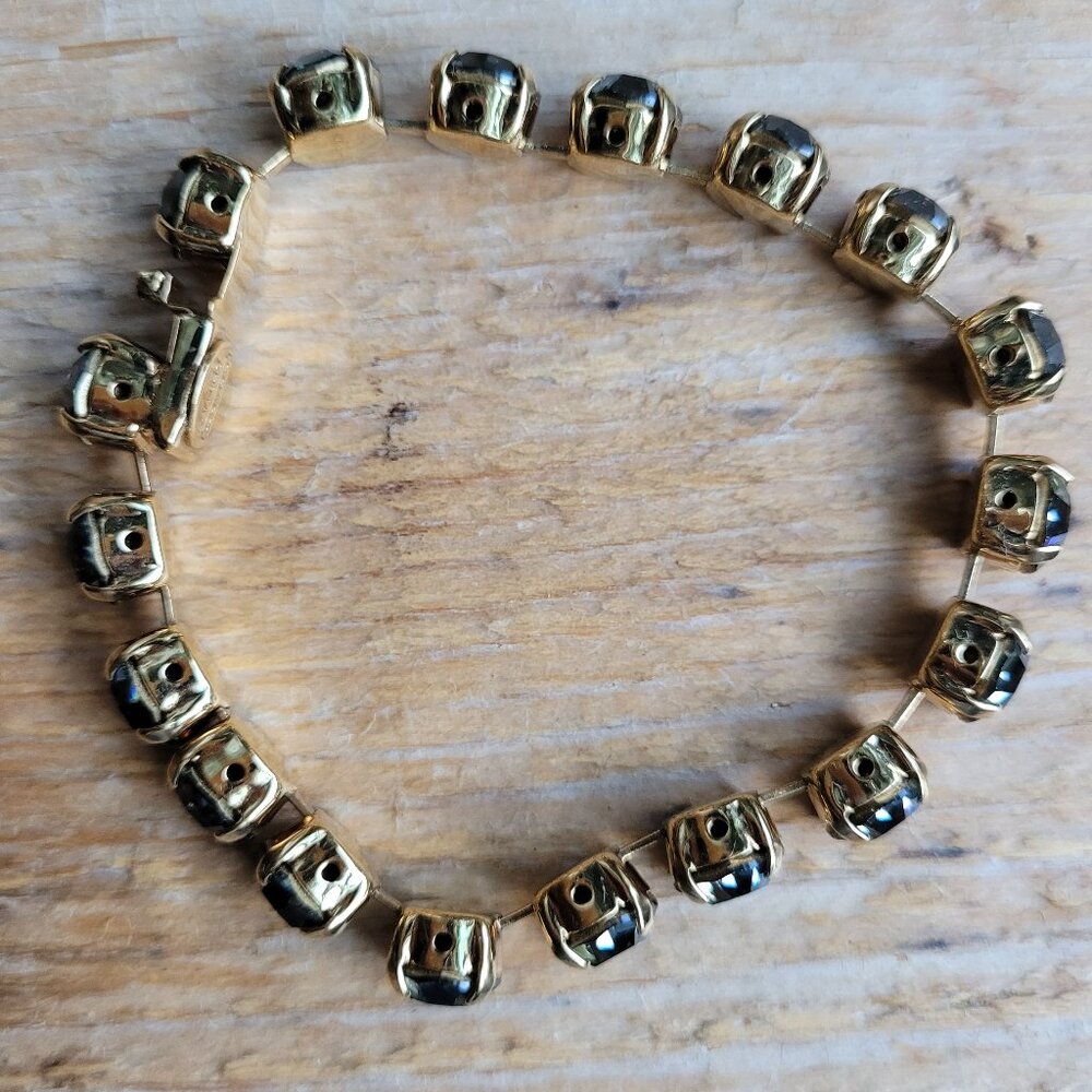 Coach Vintage Pave Swarovski Crystal Strand Gold Plated Cupchain Bangle Bracelet - Picture 3 of 6